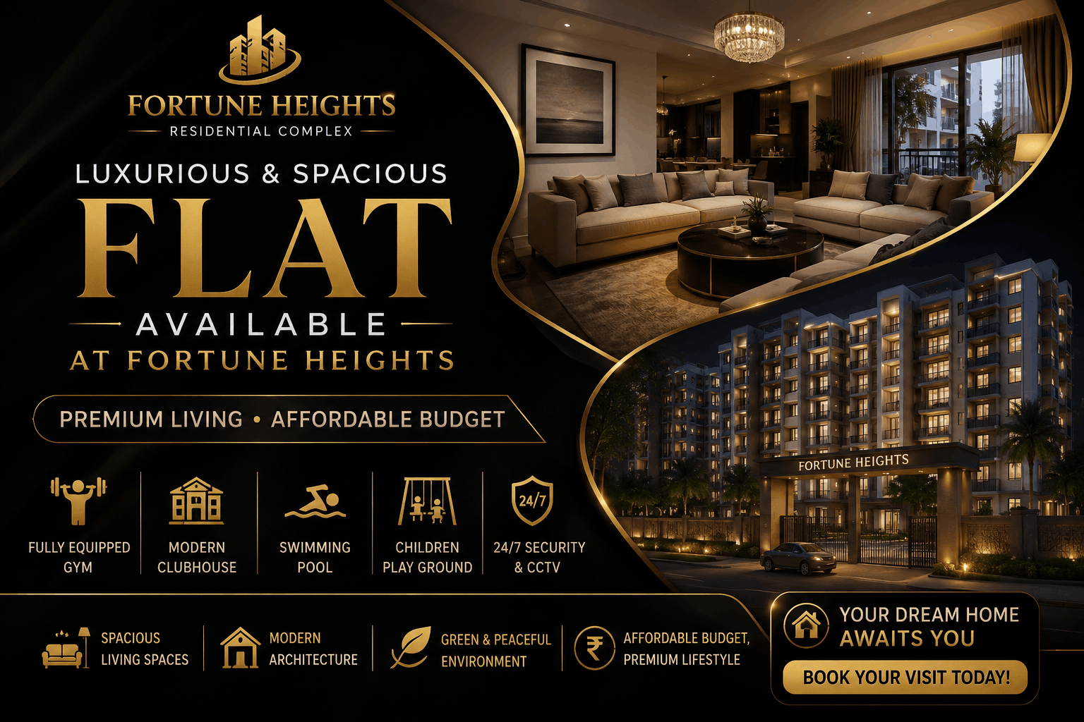 Housing Available: 2BHK Flat for Sale at Fortune Heights, Barasat | Gym, Pool & Clubhouse