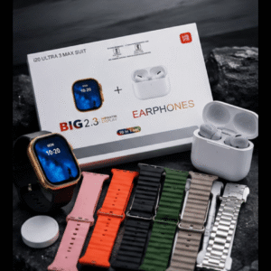 DLS Portable i20 Ultra 3 Max Smart Watch Combo with Wireless Earbuds | Multi Strap Gift Set Fitness Smartwatch for Android & iOS
